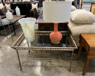 Metal and glass top coffee table