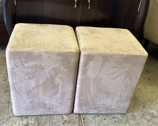 Pair of taupe ottomans