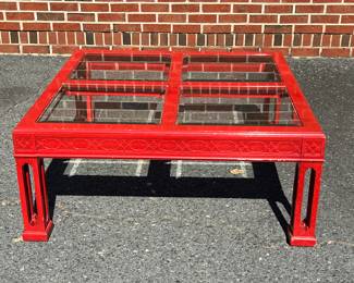 red lacquer coffee table