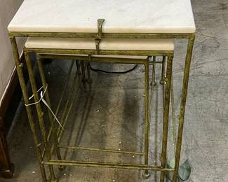 Giacometti Style Faux Bois accent tables-set of 3