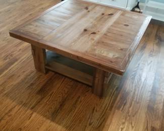 Sturdy wood coffee table