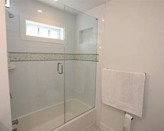 Glass shower doors; shower hardware