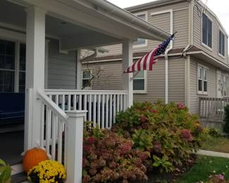 Vinyl railing; plants