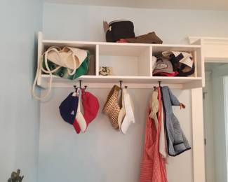 Hall rack with storage nooks & hooks