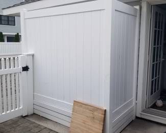 Vinyl outdoor shower surround