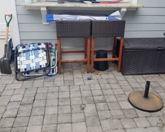 Paving stones; bar stools