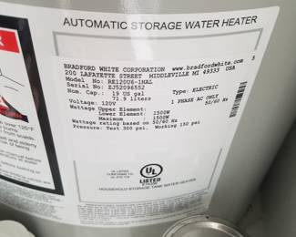 Bradford White 19-gallon ELECTRIC hot water heater