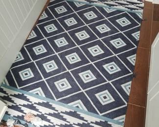 Navy & white area rug