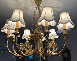 Italian 8 arm chandelier with cherubs
