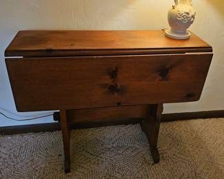 Primitive Antique Pine Dropside Table