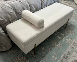New Upholstered Bench, Great Oriental Rug