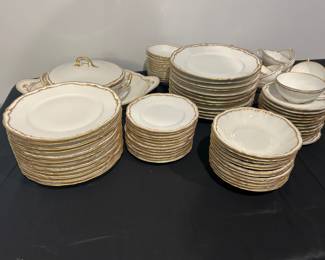 Havilland Limoges Antique China Set w Gold Leaf - Simply Stunning!!