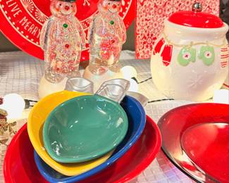 Christmas Bowls, Plater and Cookie Jar