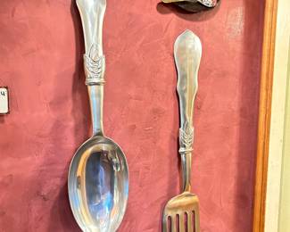 Pewter Folk and Knife Wall Hangings