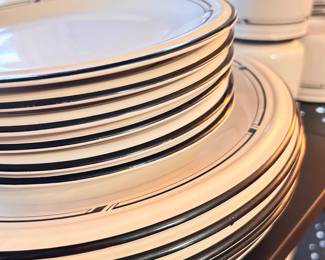 Studio Nova Stoneware- 6 plates, 7 Bowls, 7 cups, 5 saucers 7 dessert plates