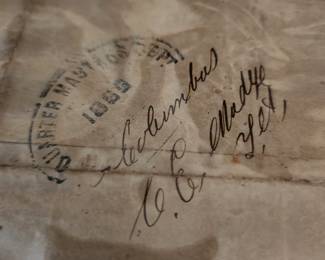 Original post mark on back