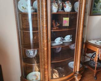 Pretty Tiger Oak claw foot Cabinet