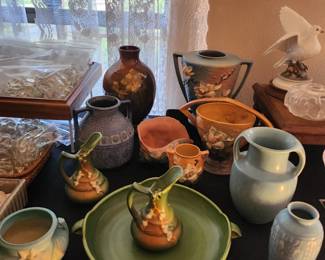 Pottery: Roseville,Rookwood,Weller, Austria.