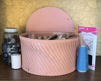 Sewing basket and contents - all or bits for sale!