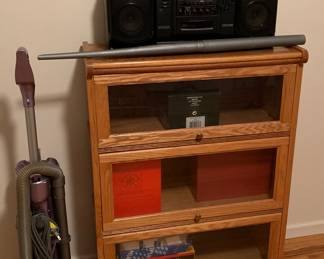 Three shelf barrister’s bookcase (reproduction)