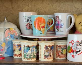 Disney cookie jar and cups/mugs