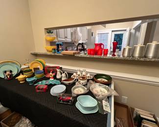 Dinnerware, Stangl, Fiesta, Kromex canisters, cookbooks, grab bags