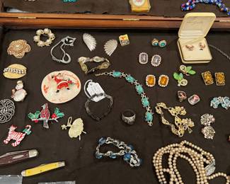 Vintage Jewerly, Military Ribbons, Pocketknives, Tiara