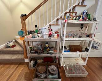 Glassware, misc toys and items, dish sets