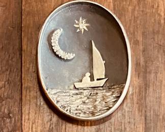 Bora Sterling Brooch with Diamonds