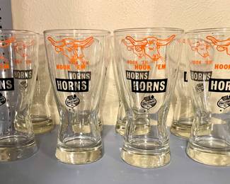 1970’s Hook ‘em Horns Beer Glasses