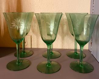 Beautiful Vintage Green Glasses