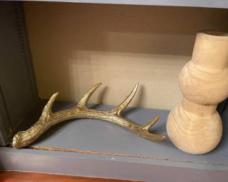 Faux Gold Antler • Wooden vase