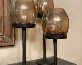 Globe candle sticks for votive candles