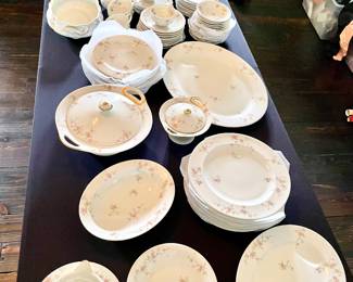 Vintage Theodore Haviland Pink Spray Pattern Plates