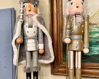 Tall Gold & Silver Nutcrackers