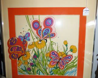 1970's  Framed Psychedelic Lithograph Signed & Numbered