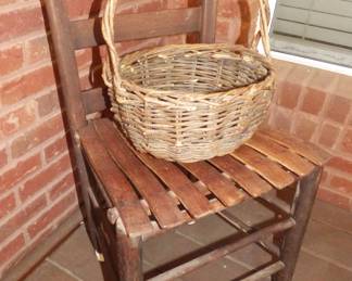 Antique Wood Slat Chair