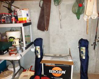 Camping items, New in Box Kero-Sun Radiant 40 Kerosene heater, ETC