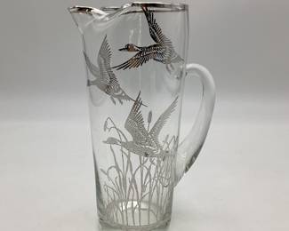 Flying Duck Silver Overlay Pitcher