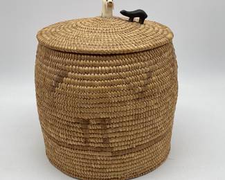 Handmade Inupiaq Tribe Whale Baleen Basket