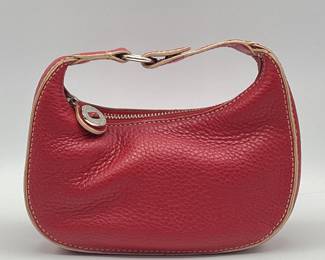 Cole Haan Red Pebble Leather Mini Hobo
