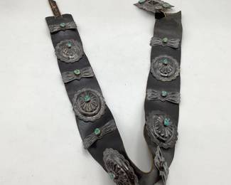 Early 20th Century Navajo Sterling Silver Concho Belt
