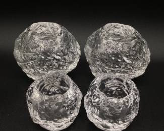 Kosta Boda Snowball Candleholders