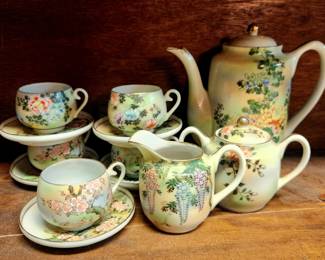 Several Asian Nippon cups and tea sets