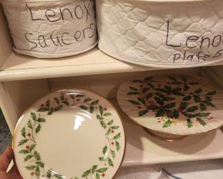 Lenox Christmas dessert set with cake plate. 