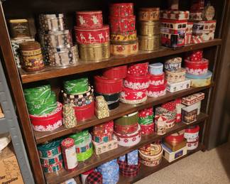 Wall of biscuit tins!