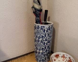 Asian inspired umbrella stand.
