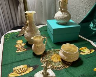 Belleek Irish porcelain figurines.