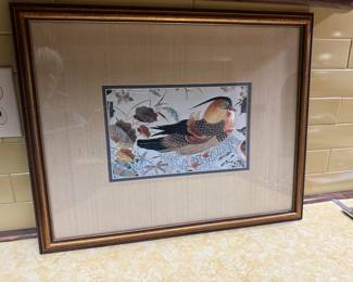 Beautifully framed Asian inspired pheasant.