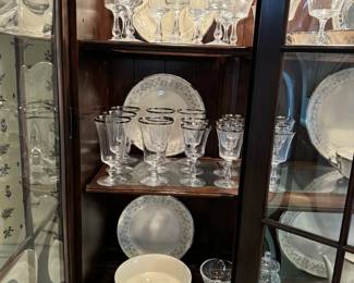 Lenox Windsong china and Fostoria Sheffield crystal.